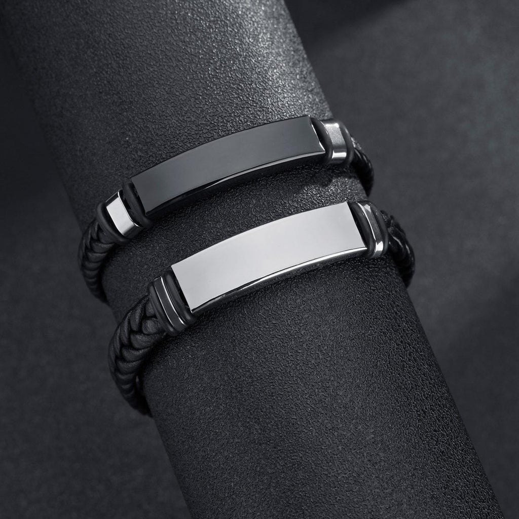 Onyx – Midnight Weave Schwarz-Silber-Armband mit Flechtmuster